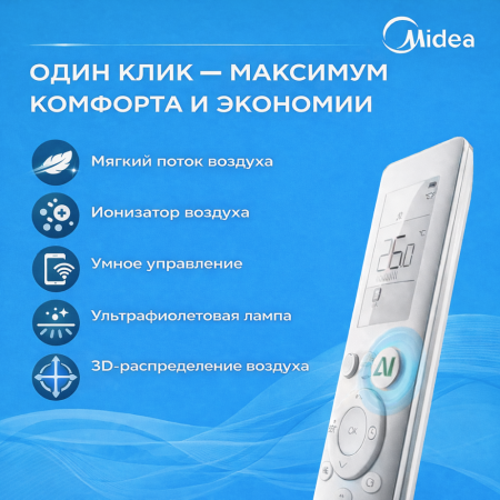 Кондиционер MIDEA BREEZELESS CB1-09HRFN8-I Full DC Inverter + Wi-FI  (без медной трубы)